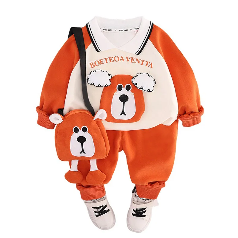 2024 Fall Baby Boys Designer Luxury Clothes Christmans Outfits for Boy Cartoon Pullover Long Sleeve Hoodies and Pants Kids Set