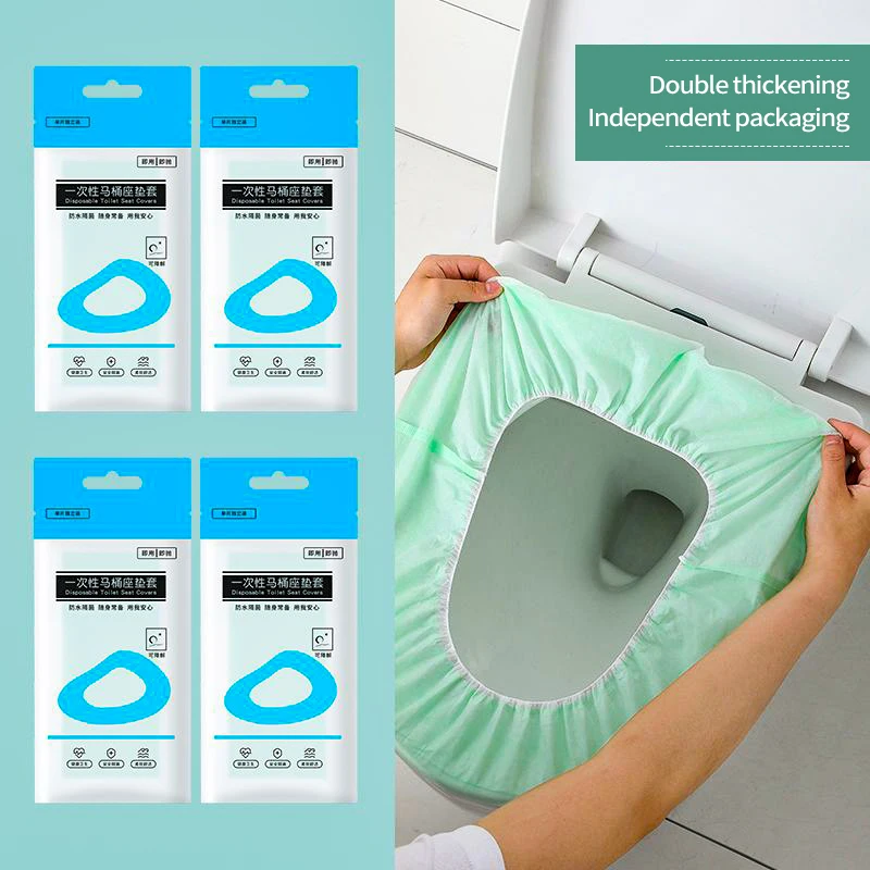 Disposable Toilet Cushion Non-wovenToilet Seat Cover Protector Independent Packaging Camping Travel Business Trips Hotel 20pcs