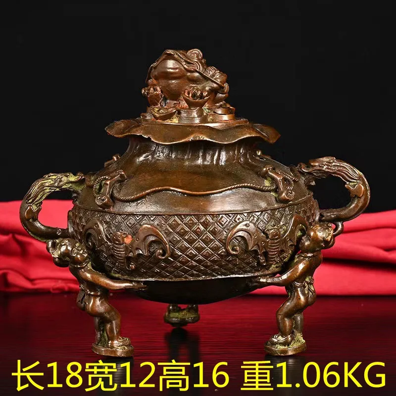 

Pure Household Buddha For Indoor Worship Copper Stove Child Golden Toad Incense Burner Ince