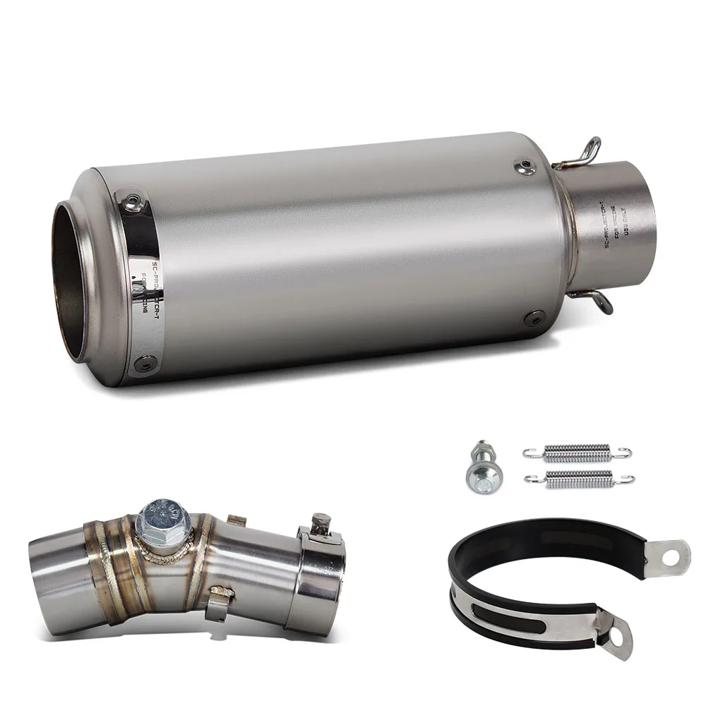 ER6F exhaust Slip on Line Project Muffler For Kawasaki ER6N ER6F 2006-2022 Motorcycle escape pipe streetbike middle link tube view 4
