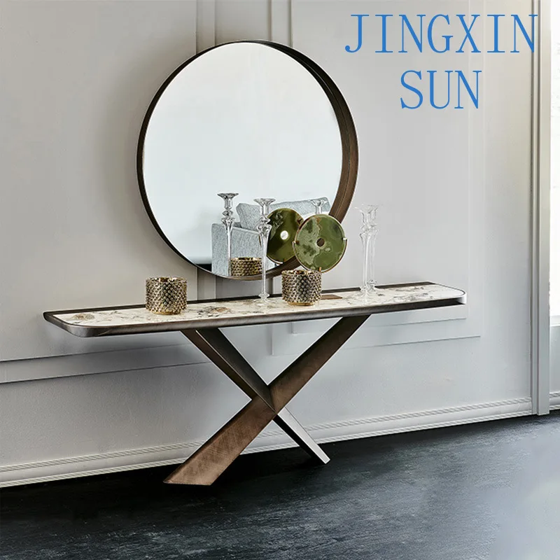 Entrance cabinet Modern entry decorative rock slab entrance table Entrance hall against the wall End view table