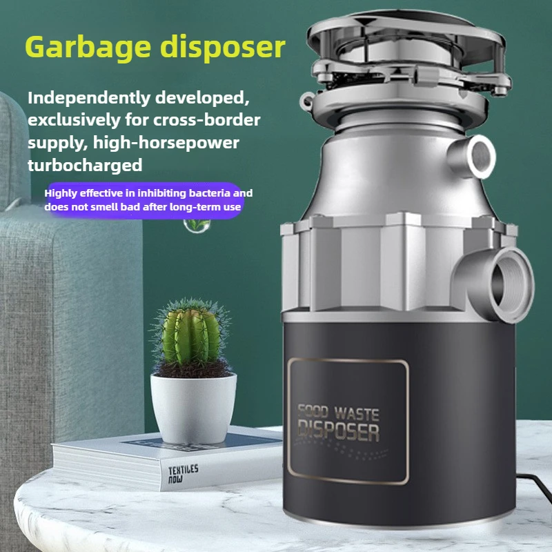 Kitchen garbage disposal stainless steel food grinder residue processor air switch easy to install silent operation 560W