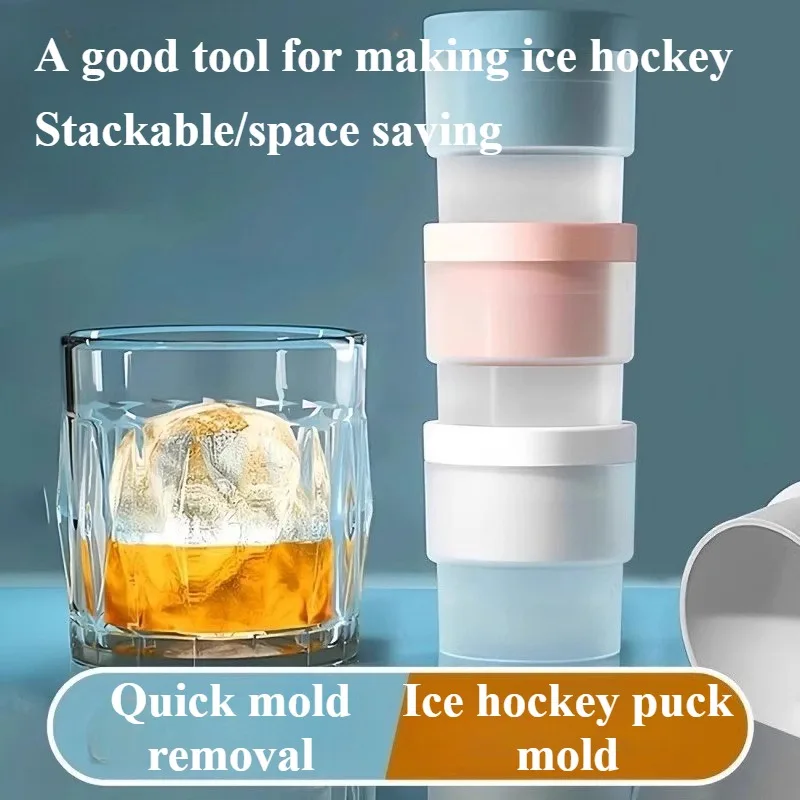 Silicone Round Ice Ball Hockey Mold Maker Large DIY Spherical Ice Cube Tray Suitable for Bar Home Kitchen Refrigerator Supplies