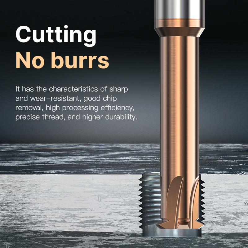 HUHAO Thread Cutter Single Tooth Spiral Milling Cutter CNC Machine Tools Thread End Mill Router Bits M1 M1.6 M2 M3 M4 M5