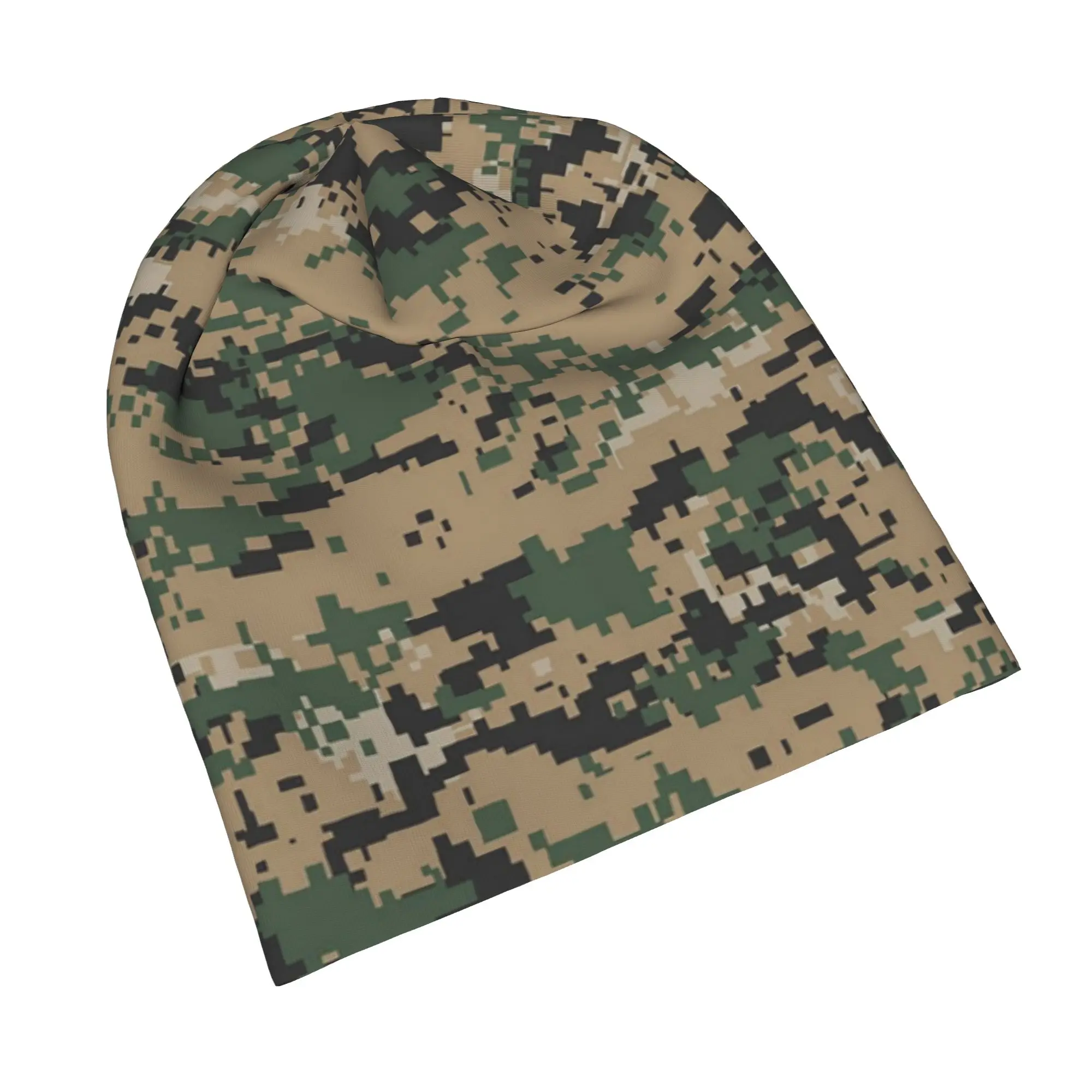 Camouflage Bonnet Hat Cool Outdoor United States Woodland Skullies Beanies Hats Unisex Warm Dual-use Cap