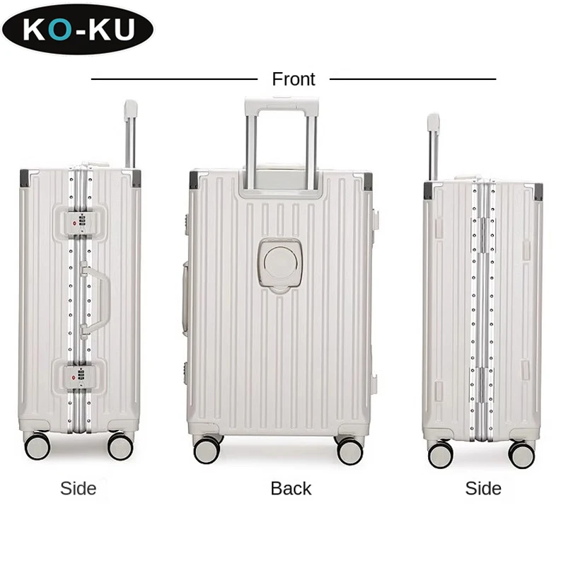 KO-KU Multifunctional Luggage Female Trolley Case Male Aluminium Frame USB Large Capacity 30-inch Suitcase 20-inch Boarding Box