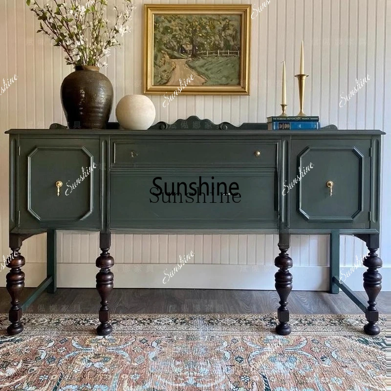 retro and old chest/solid wood entrance/French storage/customizable, simple and modernX