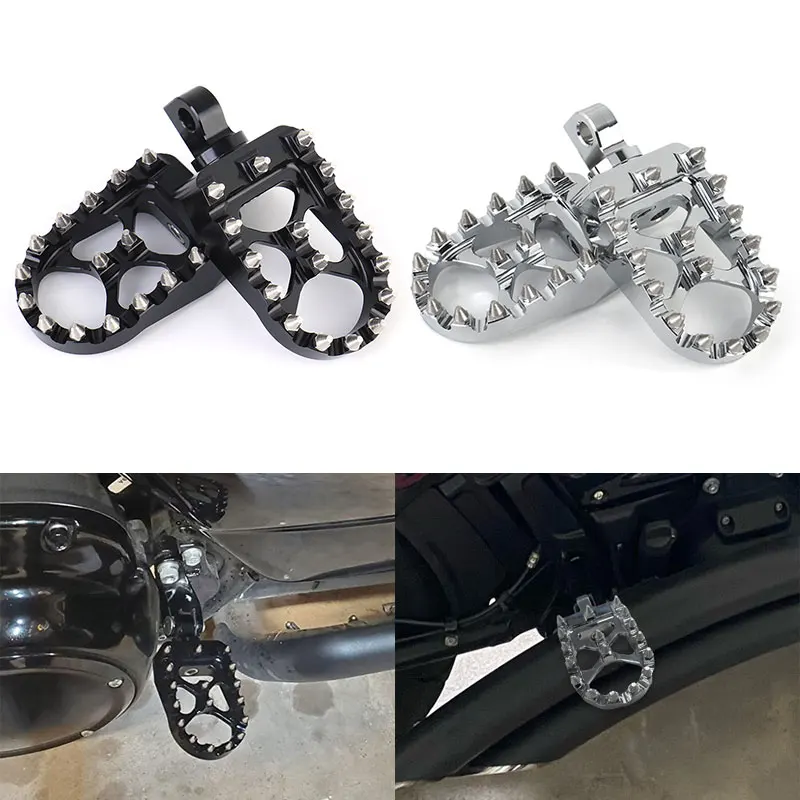 

Motorcycle Black Chrome Footrest Pedal CNC Footpeg For Harley Bobber Chopper Sportster XL Wide Glide Street Bob Dyna Fatboy