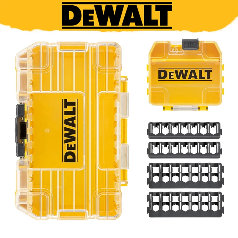 DEWALT DT70801 Küçük Toplu Saklama Kutusu + Tornavida Ucu Çubukları İstiflenebilir Kilitlenebilir Alet Parçaları Matkap Ucu Plastik Alet Saklama Kutusu