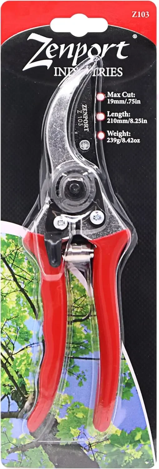 8. Podador de paisagem e horticultura de tripulação de 5 polegadas Construção de aço fundido resistente Lâmina resistente e substituível, vermelha