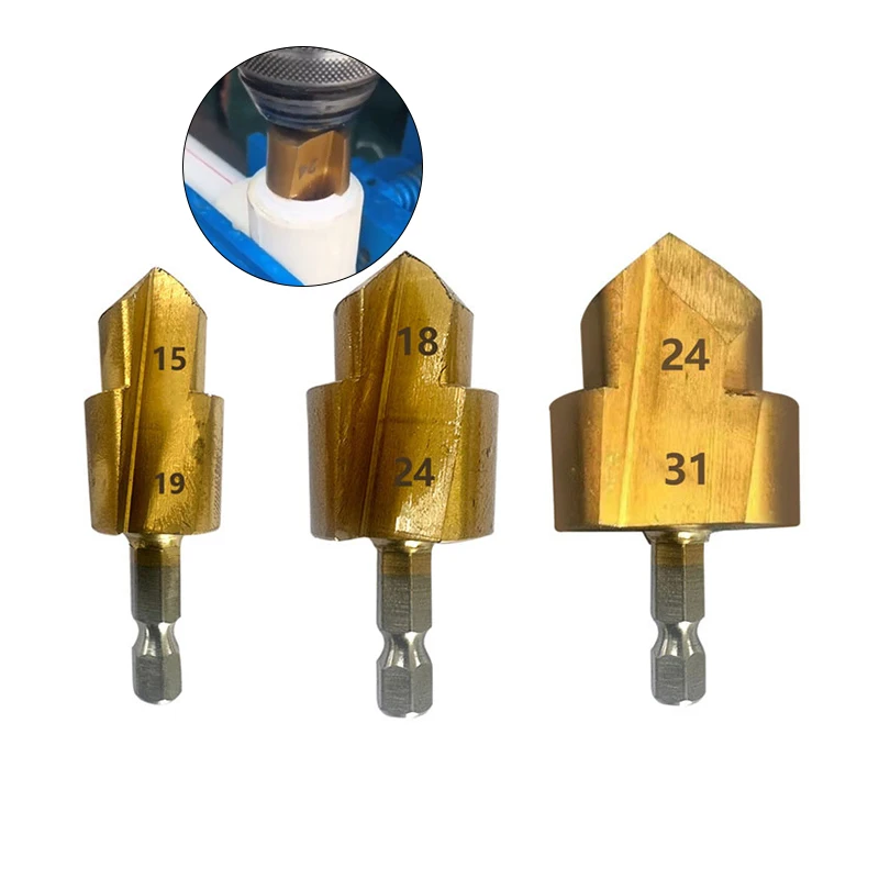 

1Pcs PPR Lifting Stepped Drill Bit Hexagon Shank Water Pipe Connection Tool 20/25/32mm Full Open Process