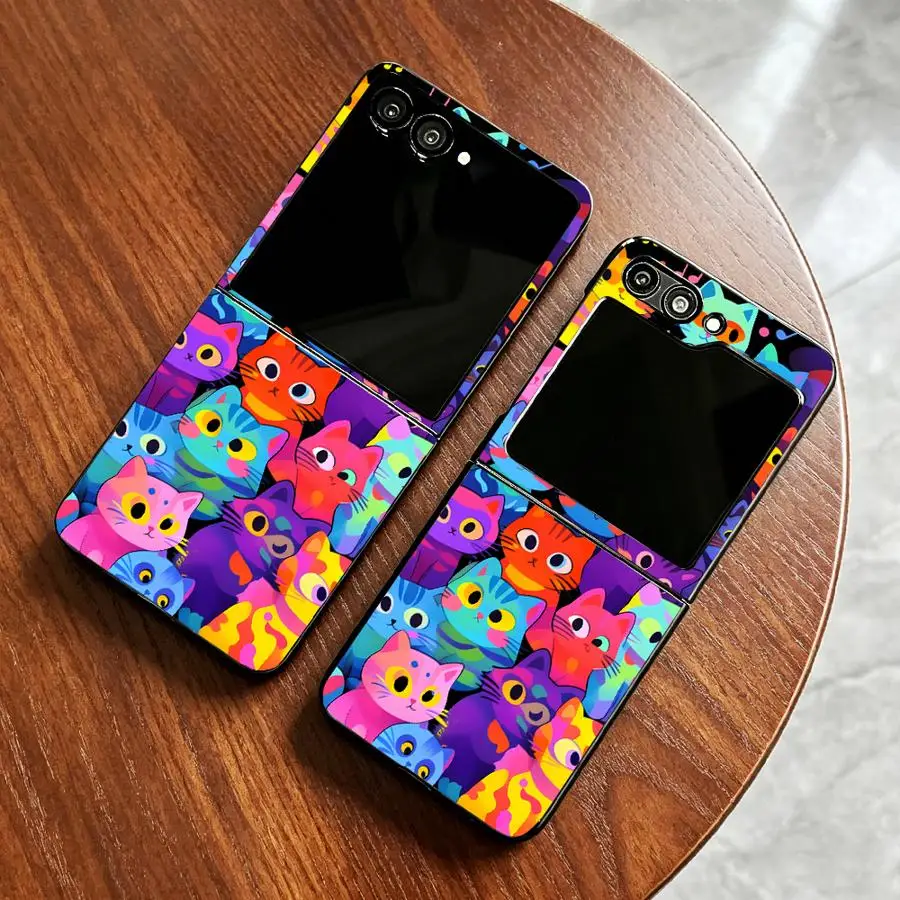 Full Cover Cat Phone Cover Case for Samsung Galaxy Z Flip 7 6 5 4 3 Z Fold 7 6 5 4 3