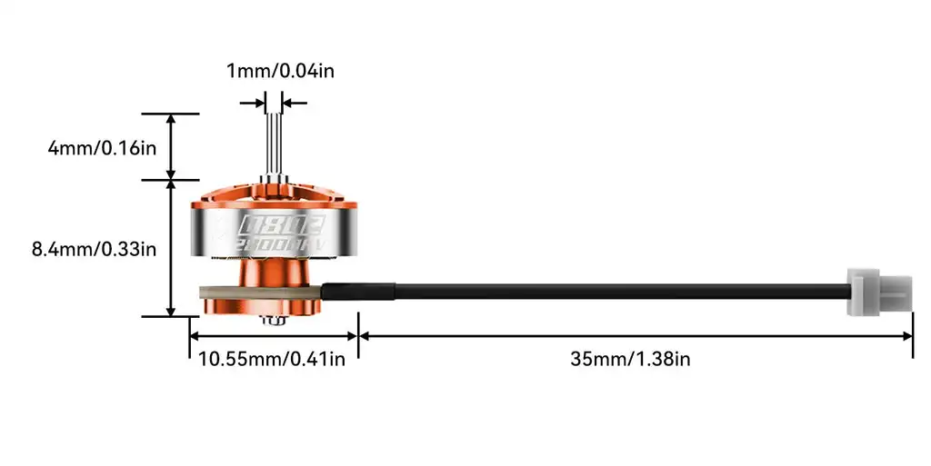 BETAFPV 0702 0802 22000KV 25000KV 28000KV Bürstenloser Motor 1S für Air75II Air65II Bürstenloser Drohnen-Quadcopter 65MM 75MM Rahmen – Detail 2