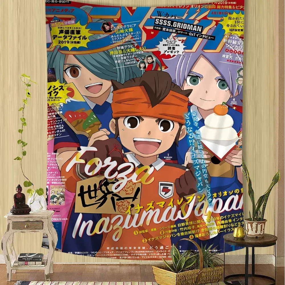 

Inazuma Eleven аниме бросок для домашнего декора идеальные гобелены в стиле хиппи для гостиной, общежития, кавайной комнаты