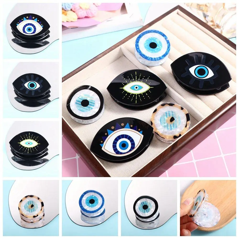 PVC Blue Demon Eye Hair Claw Kroean Style Hairpin Blue Devil's Eye Shark Clip Hair Accessories Ponytail Holder Hair Clip Female