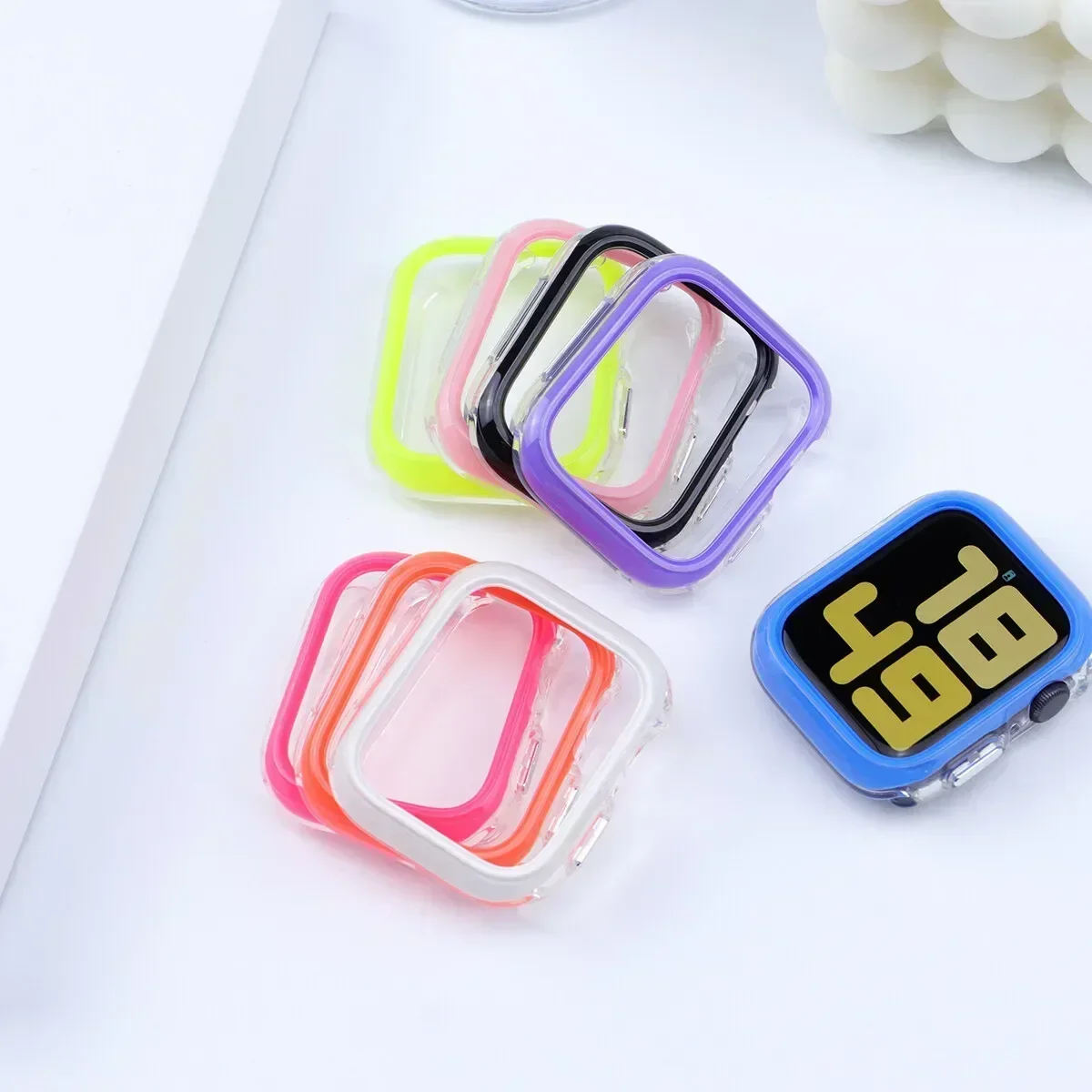 PC+TPU Cover for Apple Watch Ultra Case 49mm 45mm 41mm Smartwatch Screen Protector iWatch series 8 7 6 5 4 SE watch cases 44mm