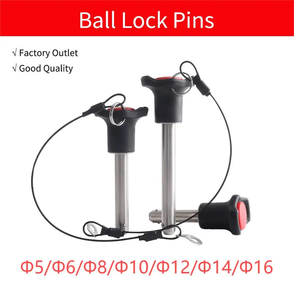 QB121 Quick Release Ball Head Locking Pin Resin Handle Button Type Quick Release Pin Safety Pin Positioning Pin With Rope