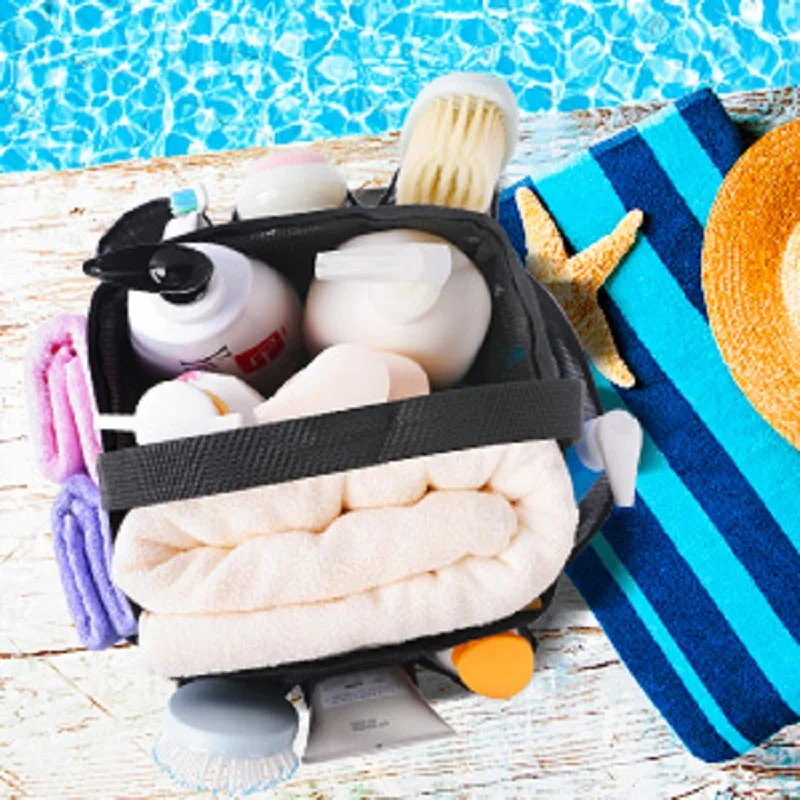 Transparente Netz-Kosmetiktasche, Wasserdichter Reise-Organizer, Tragbare Dusch- und Kosmetiktasche, Strand-, Fitness- und Badezimmer-Zubehör-Aufbewahrungstasche – Detail 10