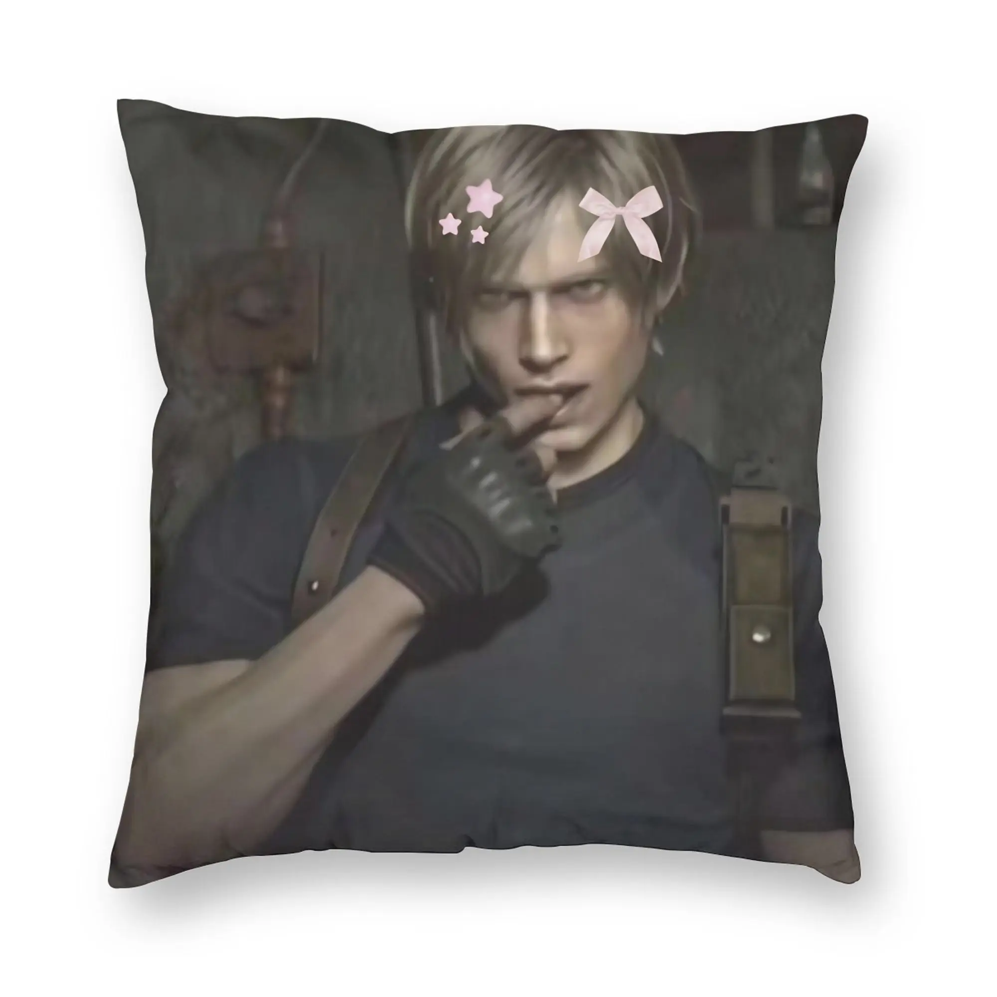 Cartoon Leon Kennedy Pillowcase Printed Polyester Cushion Cover Gift  Throw Pillow Case Cover Home Drop Shipping 45X45cm