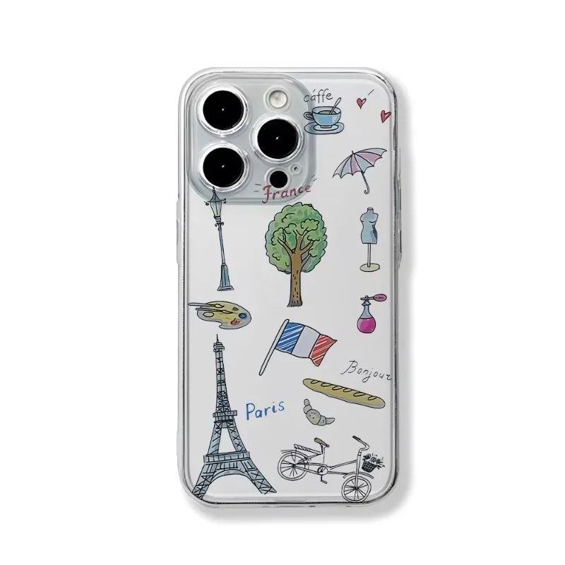 

Paris Holiday Romantic Cityscape Phone Case For iPhone 16 15 11 12 14 13 Pro Max Mini X XSMax XR 7 8 Plus SE4 16e Silica Covers