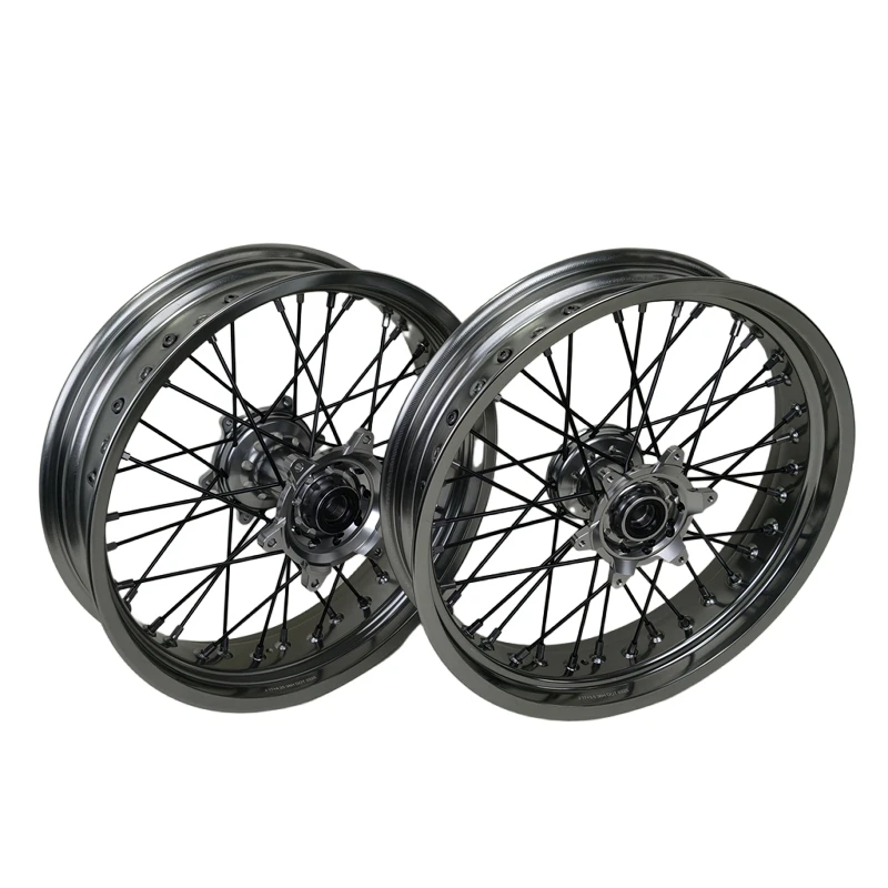 

17inch Titanium Color For YZ 125 250 YZF 250 450 Supermoto Wheels Set Aluminum Alloy New Condition