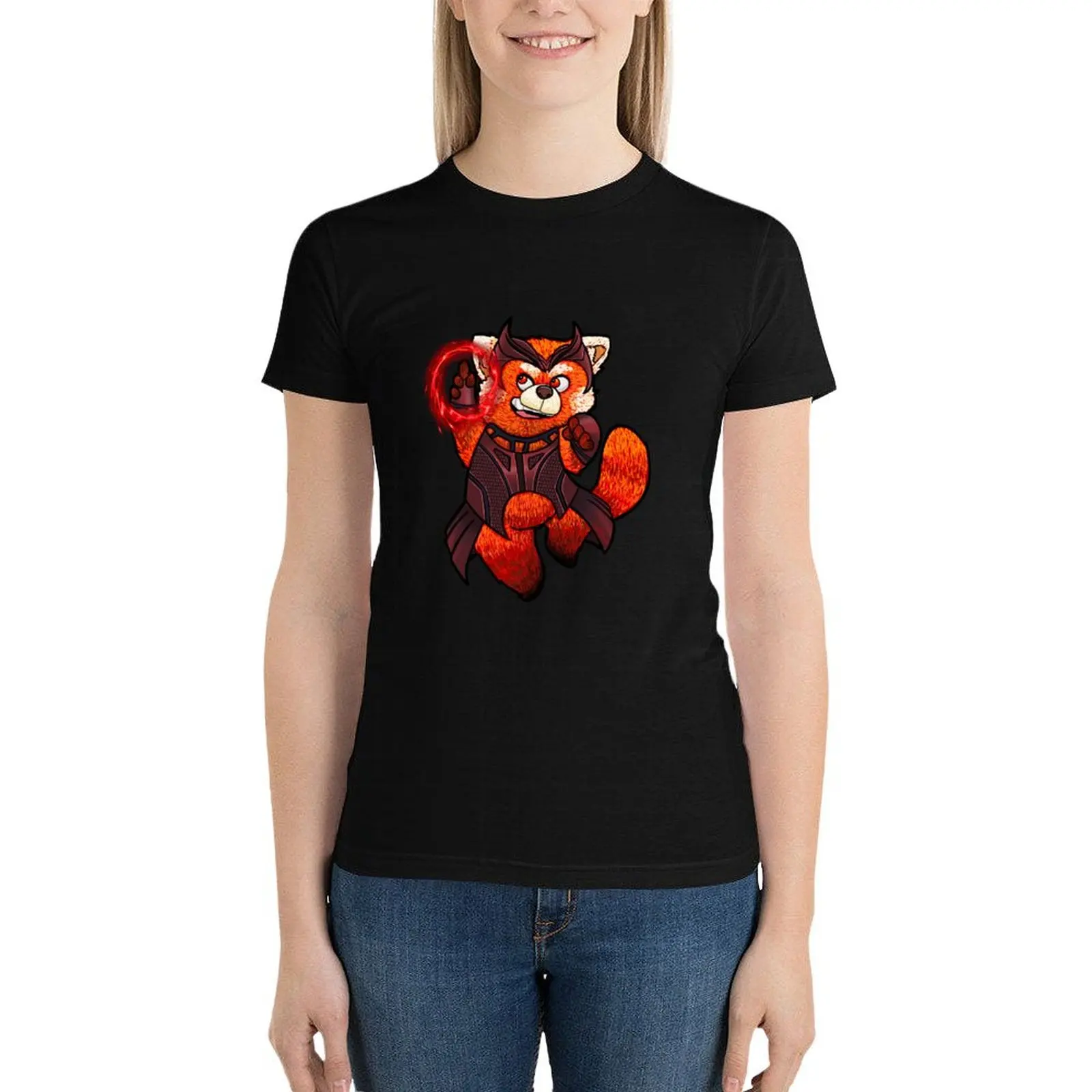 

Scarlet Panda T-Shirt tees graphics t shirts for Women loose fit