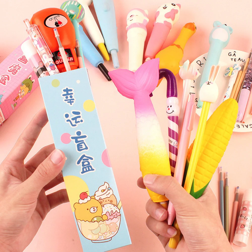 Cartoon Stationery Surprise Blind Box Stationery Lucky Pen Blind Box Style Random Surprise Toy Blind Bag Learning Supplies