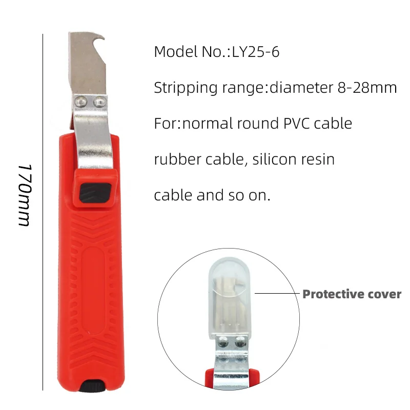 Imagem -02 - Descascador Manual Portátil do Fio Cortador Multi-function do Cabo Pvc Borracha Silicone Cortador do Cabo de Ptfe 1pc
