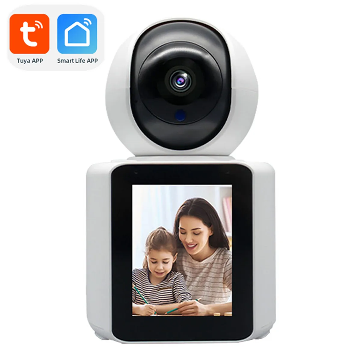 2.8Inch IPS Screen Tuya APP 2MP 1080P One Key Call  PTZ IP Dome Camera AI Humanoid Detection Wide Angle CCTV Monitor