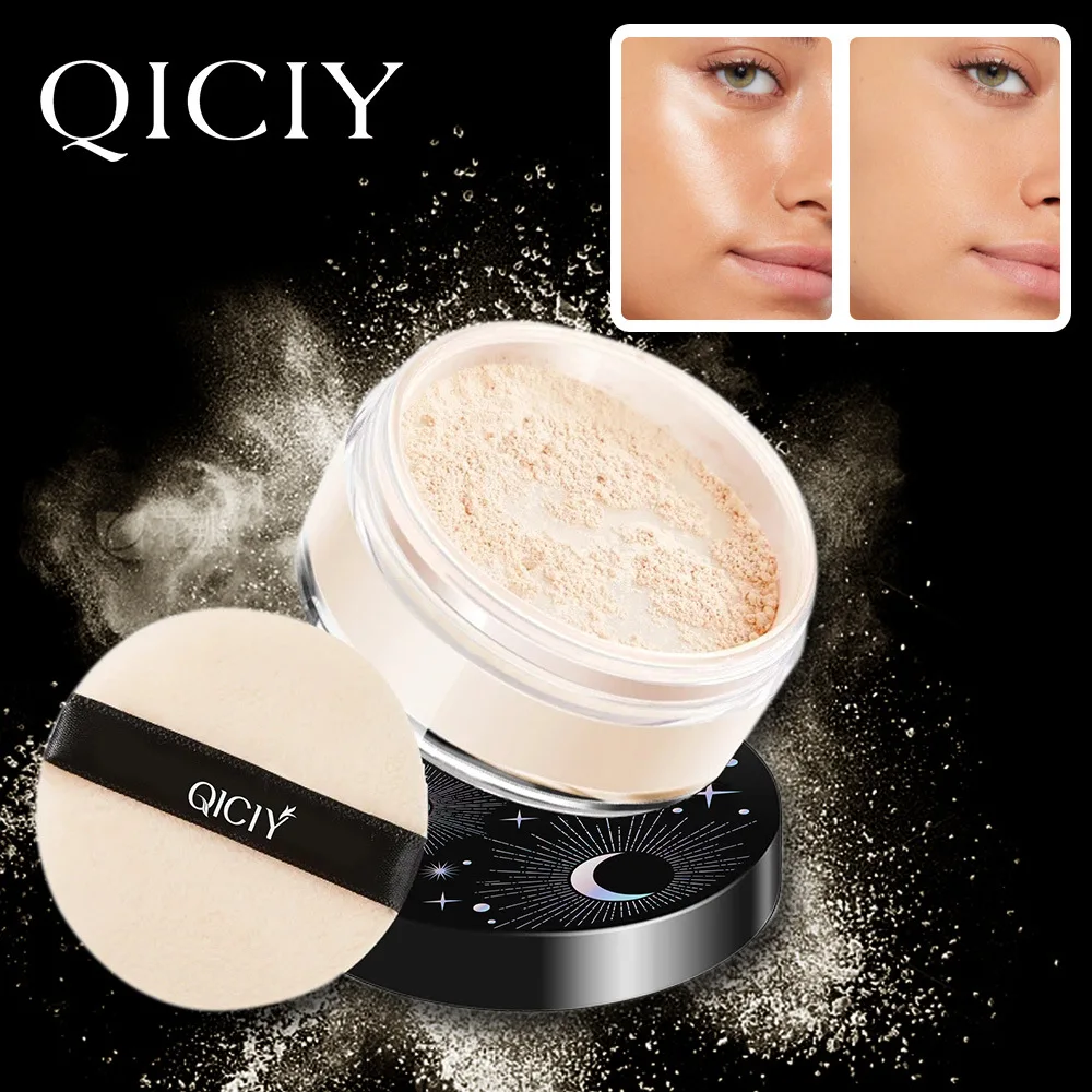 

QICIY + 3-color pearlescent loose powder + 3-color loose powder powder, makeup setting concealer, wet and dry use
