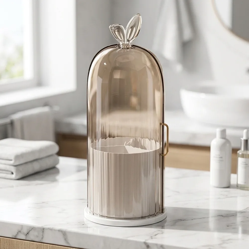 For Makeup Application Rotating Toothbrush Holder 3 Slot Brush Stand White 360 Degree Rotation Space Saving Design
