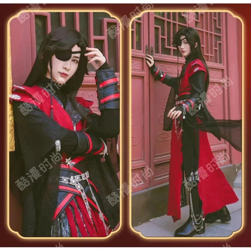Hua Cheng Costumi Cosplay Heaven Official's Bless Suits Parrucca Blakc e Abiti rossi Hanfu Set completo Tian Guan Ci Fu Per adulti Uomini