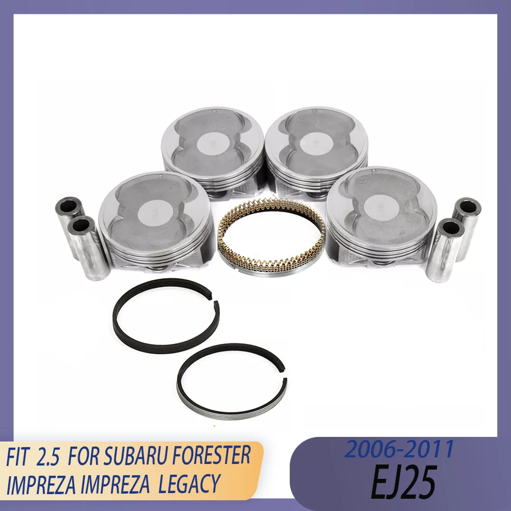STD 99.5mm Engine Parts Rebuild Piston & Rings Kit Fit 06-11 Gas EJ25 2.5 L For SUBARU FORESTER IMPREZA IMPREZA LEGACY OUTBACK