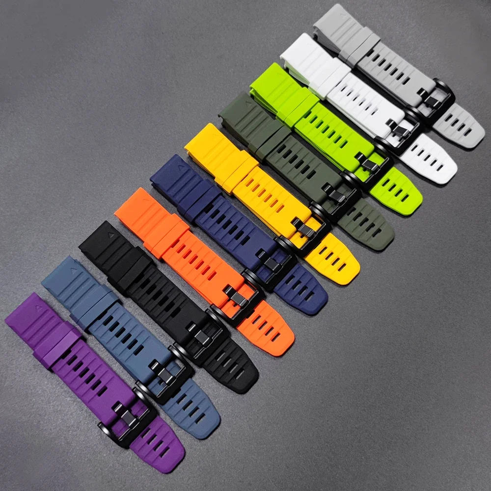 22/26mm QuickFit Silicone Bands For Garmin Fenix 7 7X 6 6X Pro 5 5XPlus Original Watch Strap For Fenix 8 Pro Epix Gen 2 Bracelet view 2
