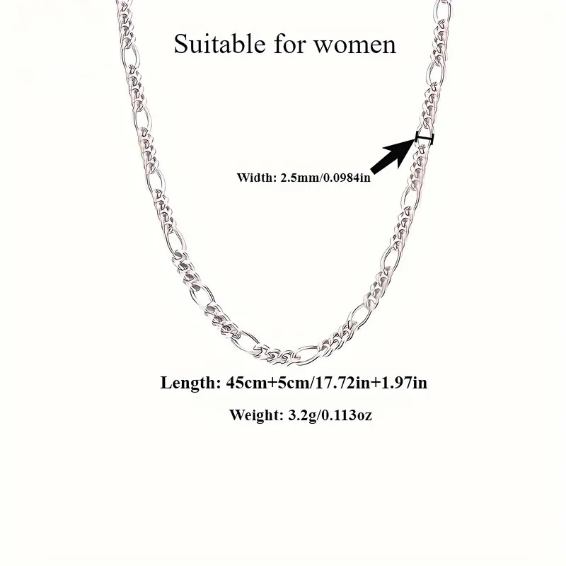 قلادة سلسلة فيجارو للجنسين، مادة معدنية متينة، طراز كلاسيكي، مثالية للحفلات اليومية، هدية للرجال والنساء، ديكور أنيق