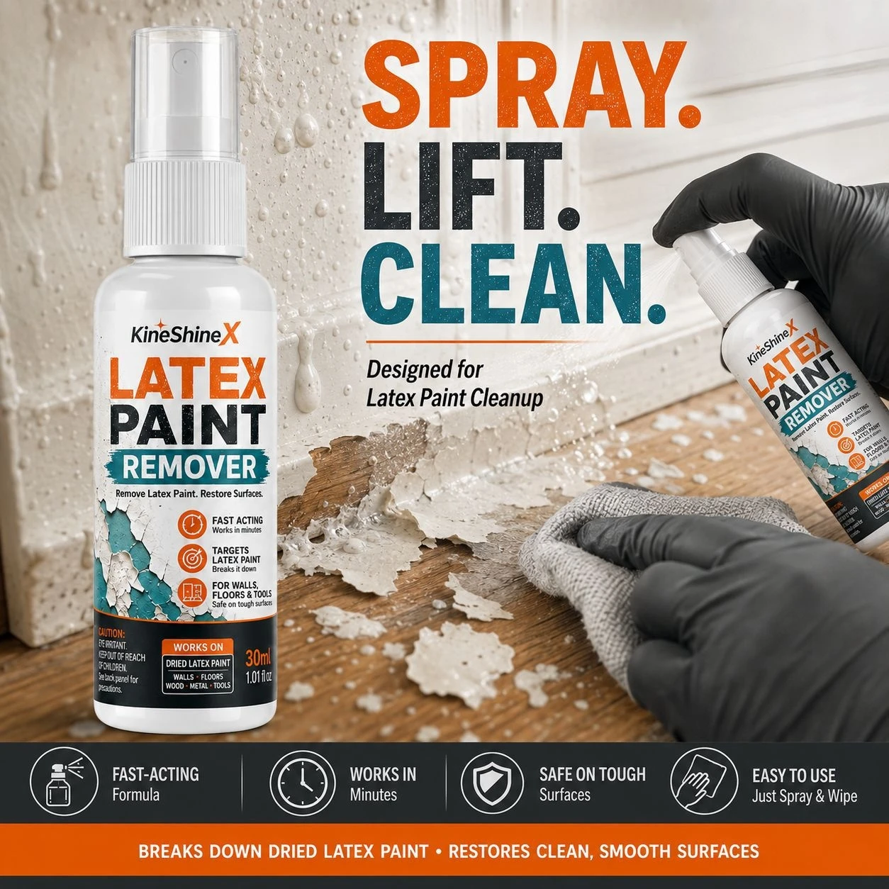 DIY Enthusiasts Paint Remover Spray Latex Paint Stripper for Glass Metal Plastic Furniture Windows Fast Softening Kit
