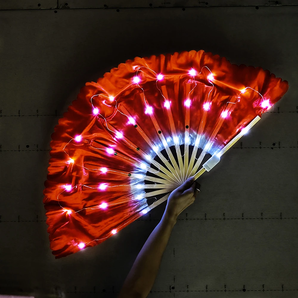 

Stage Performance Prop Fan Girls Women Costumes Accessory Hand Fans Glowing Fan For Night Dance Show