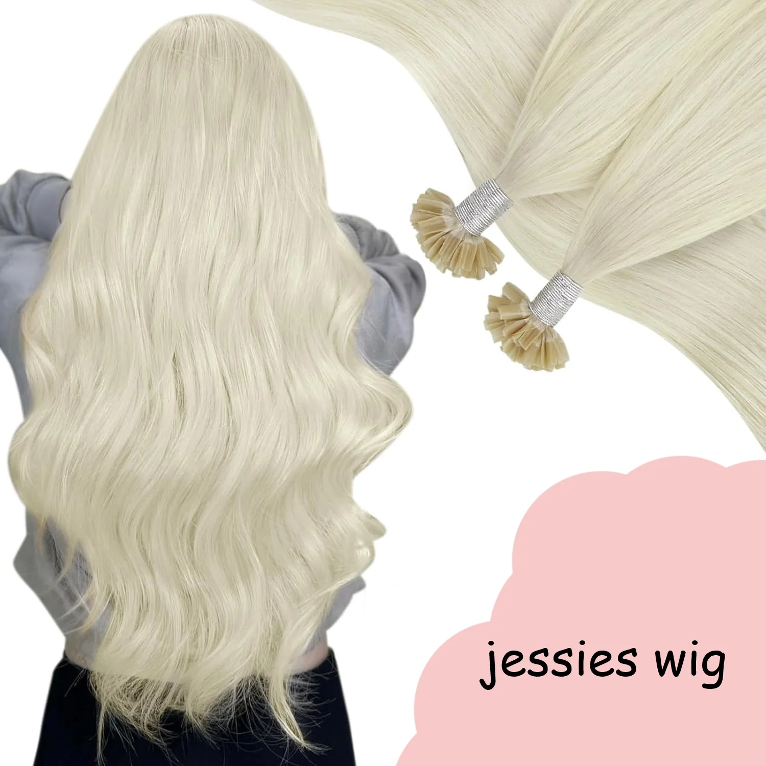 

Наращивание волос U-Tip, натуральные волосы, блонд, платиновый блонд, кератиновое наращивание волос