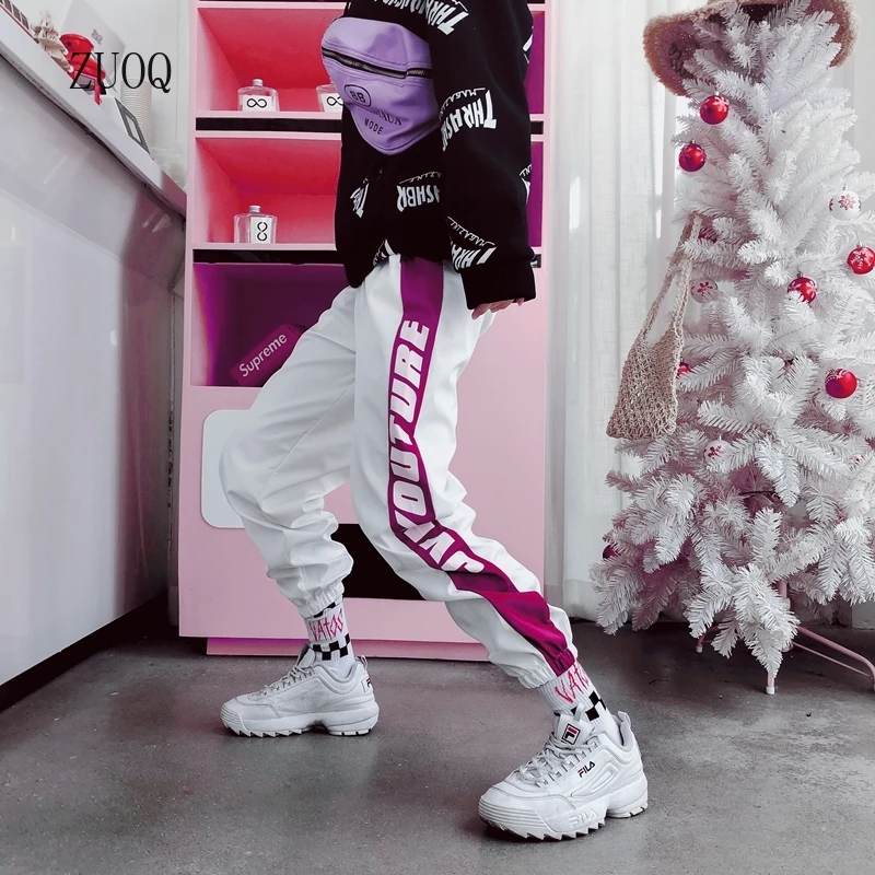 New Fashion Men and Women Hip Hop Pants High Waist Joggers Pant Casual Black Trousers Woman