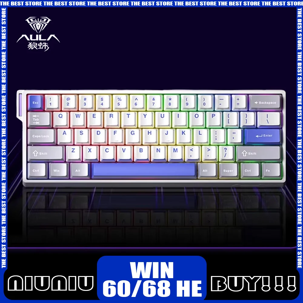 New Aula Win60 Win68 He Magnetic Switch Keyboard 8k Wired Rgb Customized Gaming Mechanical Keyboard Hot Swap Pc Gamer Man Gifts