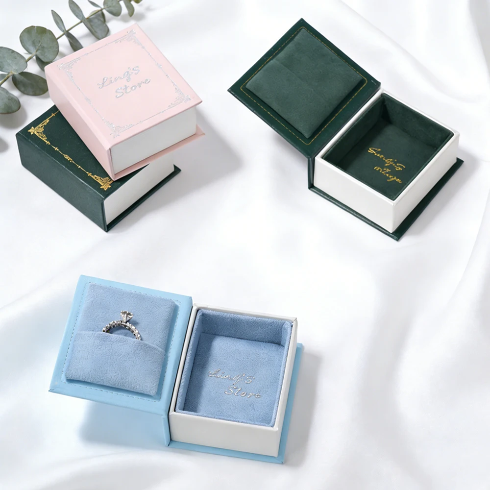 

10/20/50/100Pcs Custom Logo Jewelry Paper Box 6.1x7.2x3cm for Ring 8.5x11x4.2cm Multi-functional Necklace Pendant Studs Earrings