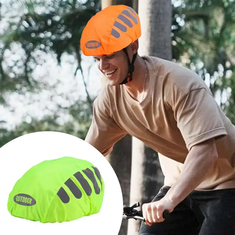 Reflective Cycle Hard Hat Cover Waterproof Hard Hat Protective Cover Tear-Resistant Headpiece Cover Riding Accessories For