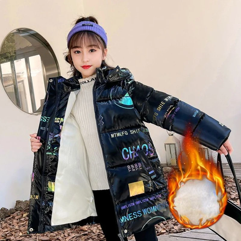 Girls Winter Cotton Jacket Children's Fashion Down Cotton Outerwear Winter Clothes for Girls 4 5 6 7 9 10 Year Girl Parkas Coats