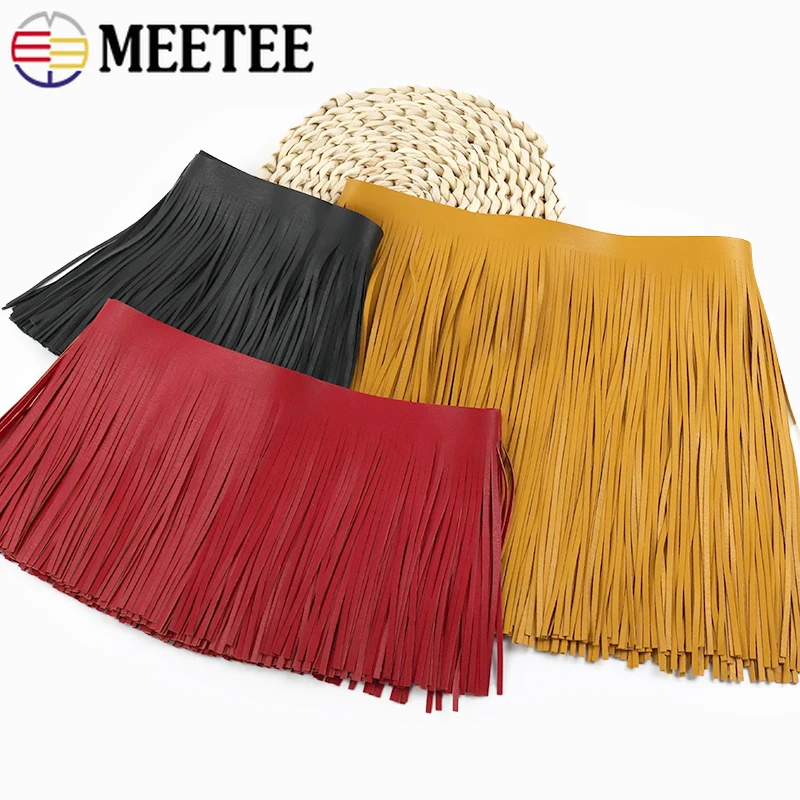 

2M Meetee 10-30cm Leather Suede Fringe Tassels Clothes Tassel Fringes for Dresses Trim Decorative Trimmings Stitching Supplies