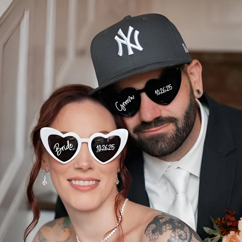 Personalized Sunglasses, Heart Shaped Sunglasses, Wedding Sunglasses, Bridesmaid Sunglasses, Custom Bachelorette Sunglasses
