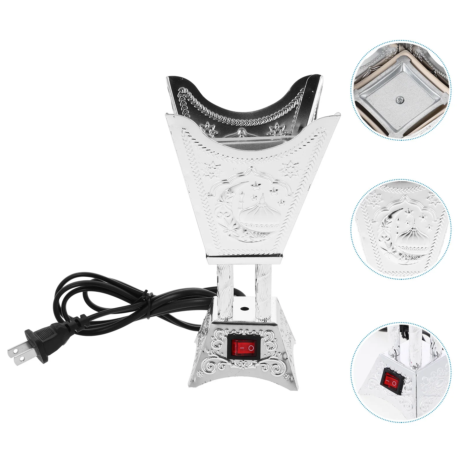 

Electric Incense Burner Iron Desktop Aroma Therapy Burner For Home Decor Retro Stove Plug In Censer Vintage Metal Ornament