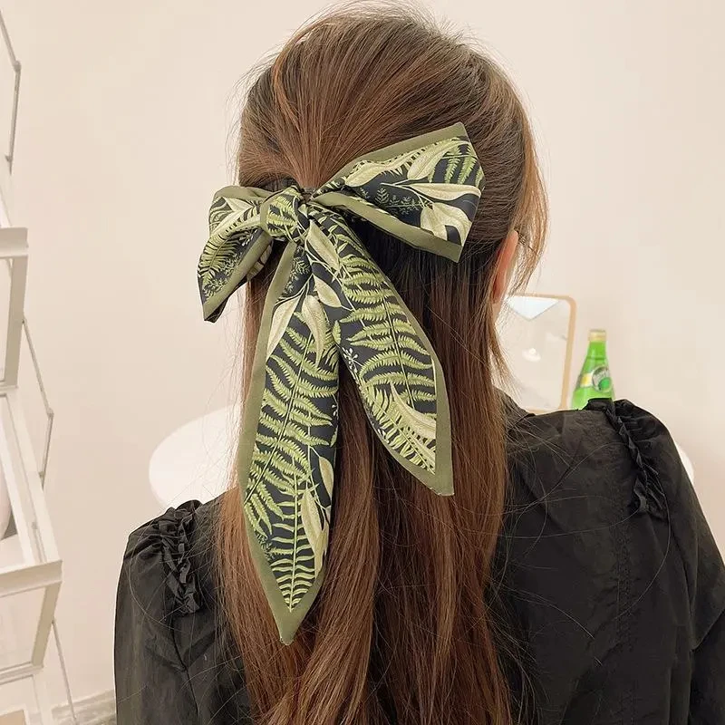 Longue écharpe imprimée populaire pour femmes, ruban étroit, bande de sauna, mouchoir de la présidence féminine, poignée de sac, bandana, accessoires pour cheveux