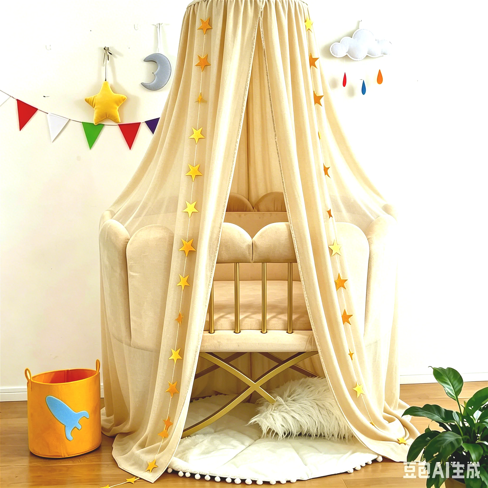 Mosquito-proof large space infant sleeping mosquito net children's bed net  hanging dome mosquito net single door baby