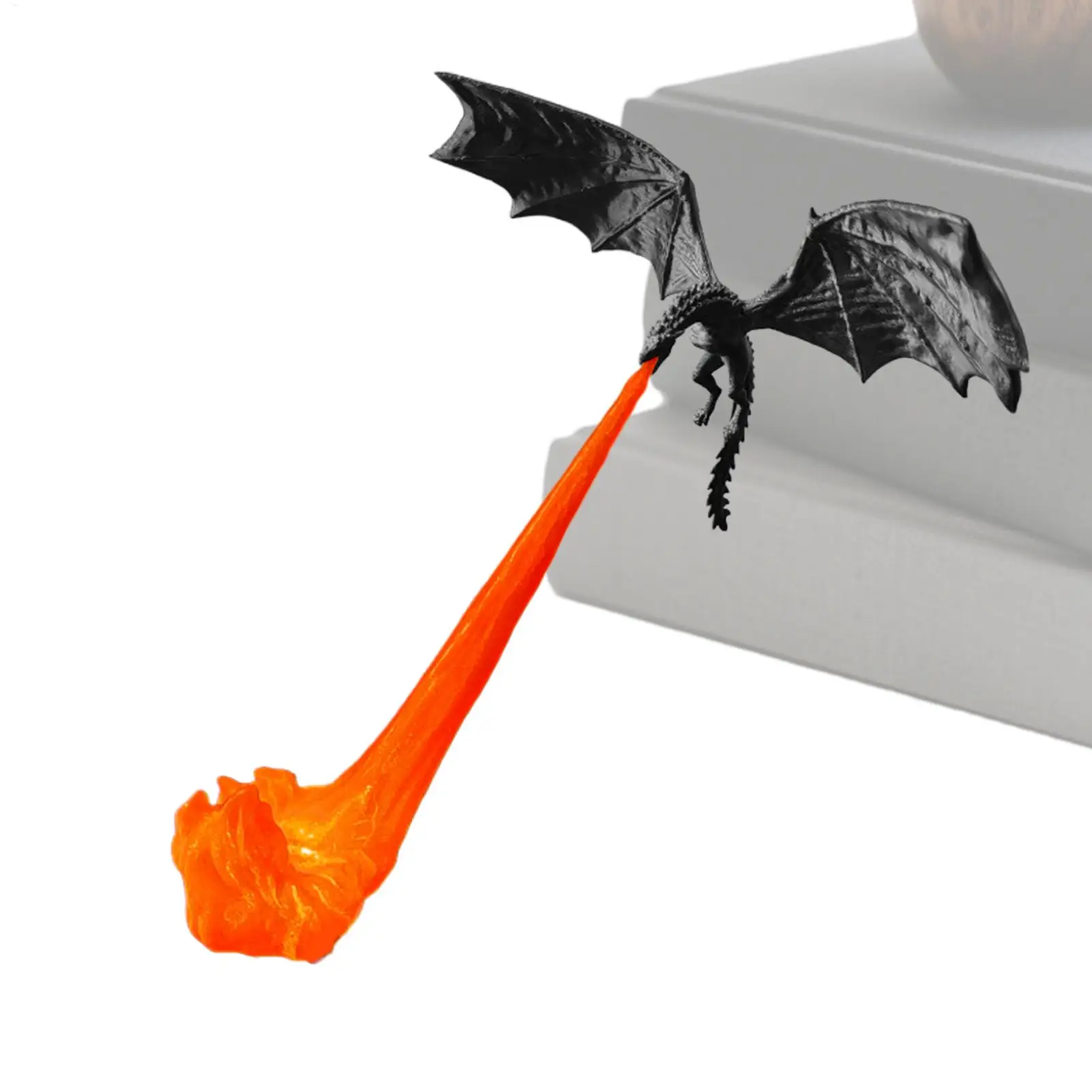 3D Printed Fire-Breathing Dragon Bookshelf Light, Fantasy LED Nook Lamp for Bedroom Living Room, Warm Glow Nightstand Desk Decor
