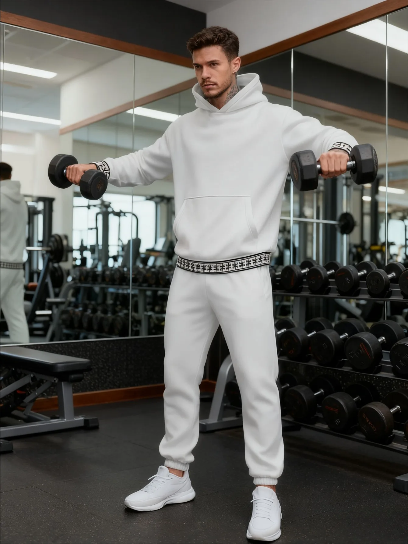 Combinaison de sport à capuche à impression numérique pour hommes européens et américains-tissu sweat-shirt de haute qualité respectueux de la peau